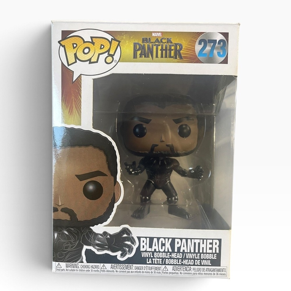 Funko Pop Black Panther Marvel Unisex OS Black 273 Vinyl Bobble-Head Figure